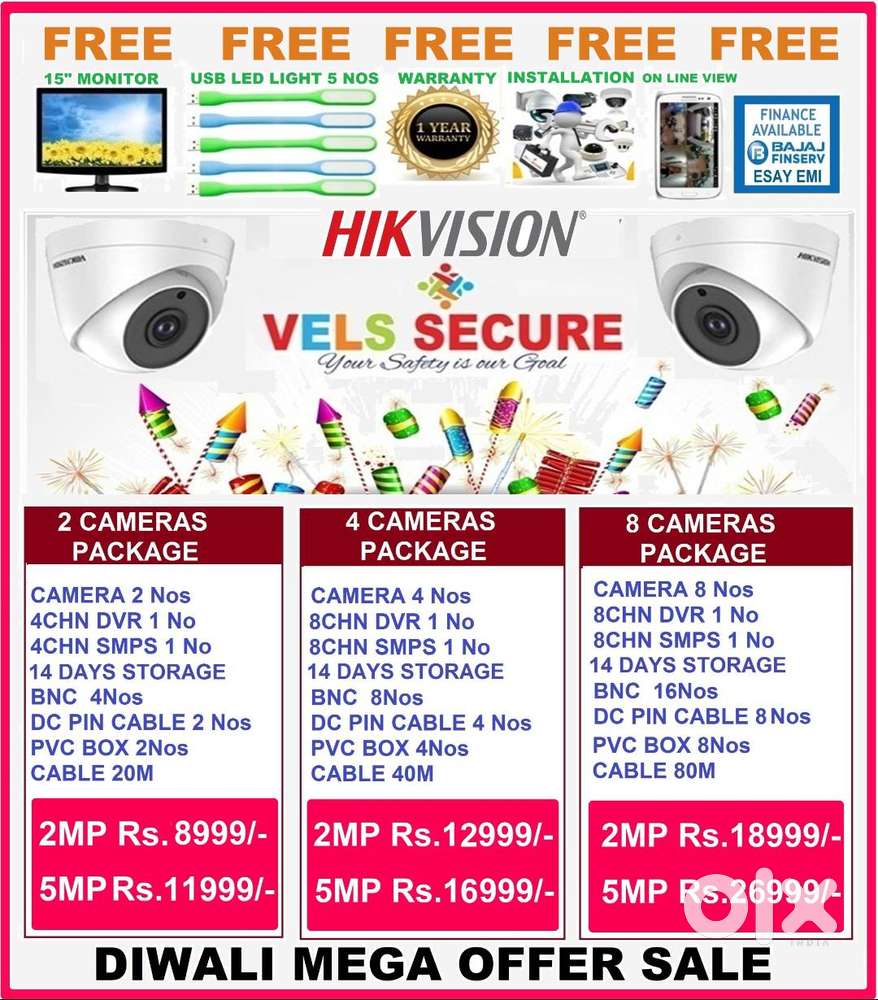 HIKVISION CCTV CAMERA 2MP   DAY & NIGHT     VISION MEGE MEGA