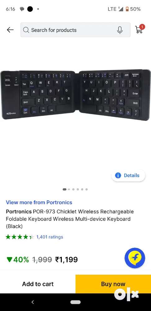 Portronics foldable keyboard