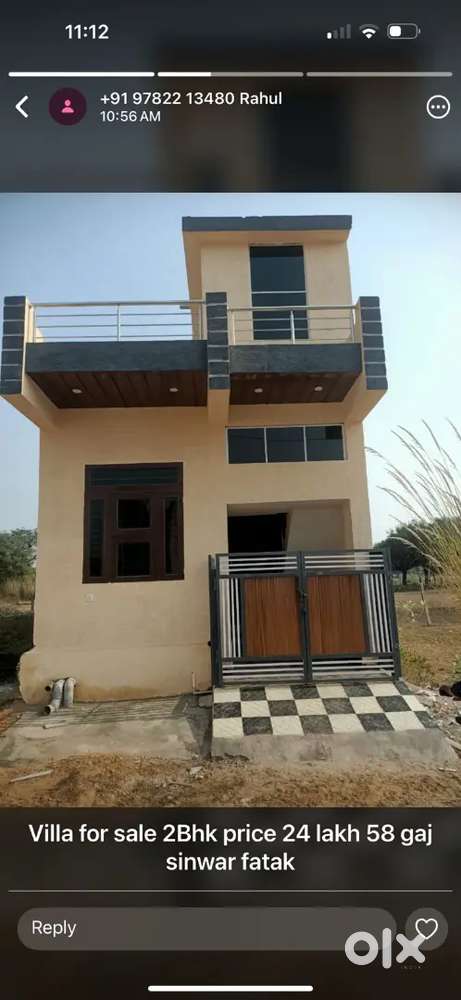 Villa for sale.3/5 lakh down' payment me