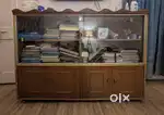 Cabinet with sliding glass cover