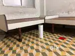 2 wood single bed
