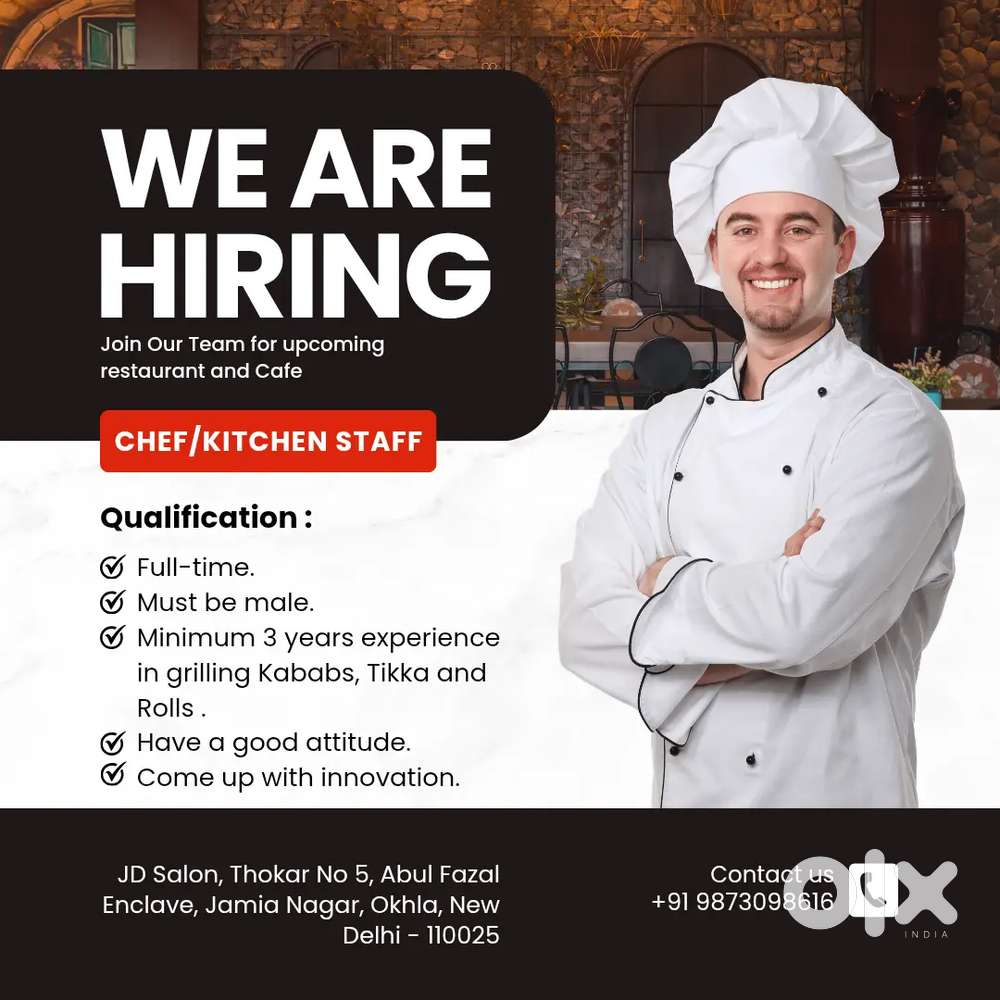 Small Restaurant/ Cafe Chef