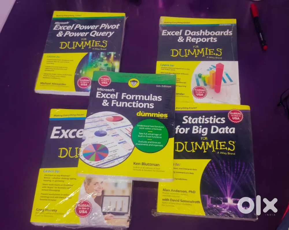 Brand New Excel & Statistics “For Dummies” Books (Sealed Pack)