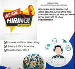 Wanted female staffs for banking purpose