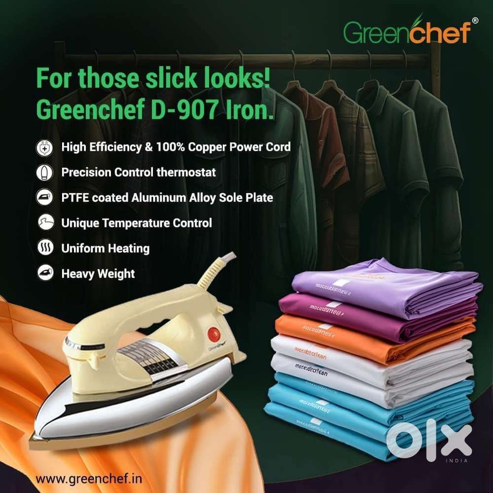 Brand New Greenchef D907 Heavy Weight Iron MRP-1699 2 Years Warranty