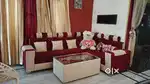 L shape sofa and center table