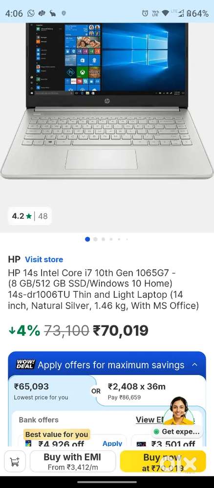 hp i7 10 512ssd 8gb