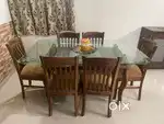 6 Seater Dinning Table with Glass Top