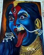 Oil pastel painting of kali mata