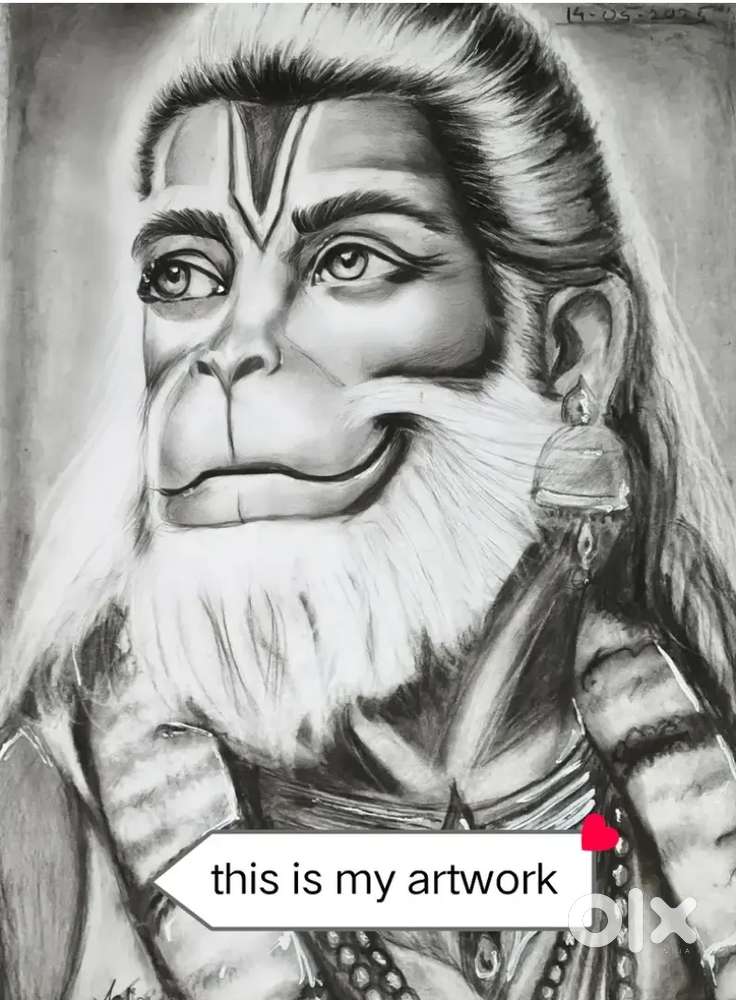 Sketch of lord Hanuman ji
