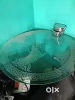 Sofa and glass table