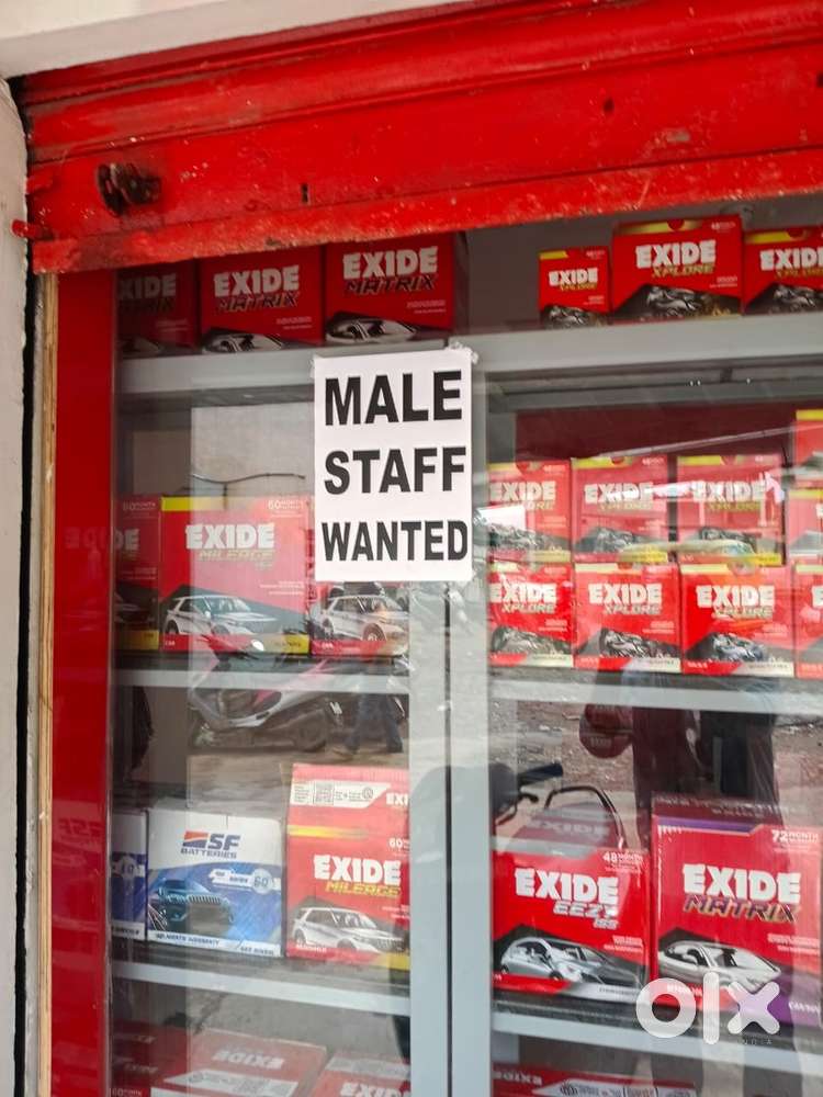 Wanted urgent male staff for battery shop