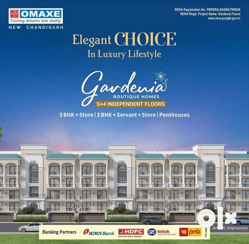 Omaxe Luxury 3BHK with Servant 0KM from Chandigarh Flat Investment