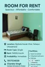 Room for rent kanak vihar bykhala selaqui