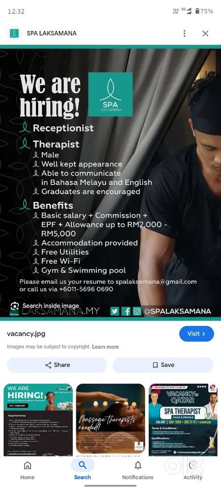 Female Receptionist in Spa