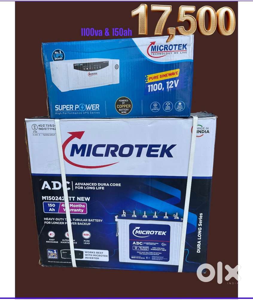 Microtek inverter battery 1100va & 150ah new year offer 17,500₹