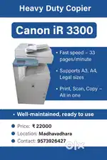 Canon IR 3300 Photocopier – Heavy Duty, Excellent Condition