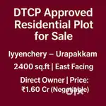 DTCP Approved East Facing 2453 sq.ft Plot for Sale – Iyyenchery