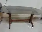 Dinning Table wooden with glass top and chairs