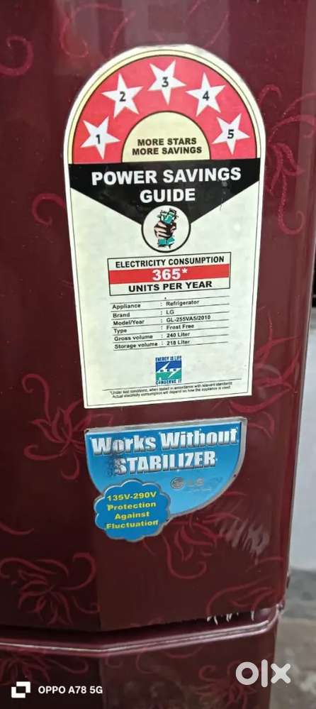 LG refrigerator  15 years old