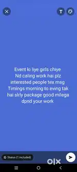 Girls chiye caling work hai  events ki liye girls chiye
