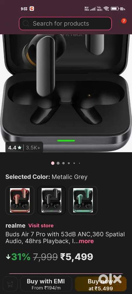 Realme buds air 7 pro