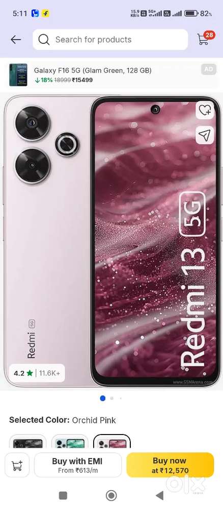 Redmi 13 5g 8gb ram 128 gb storage