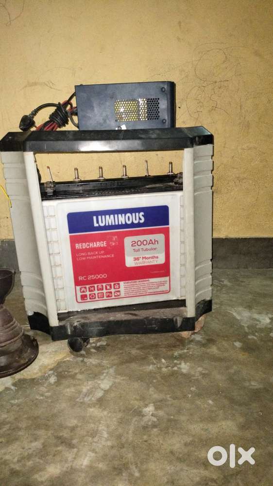 Luminous 200Ah Battery + Inverter + Trolley – Excellent Condition