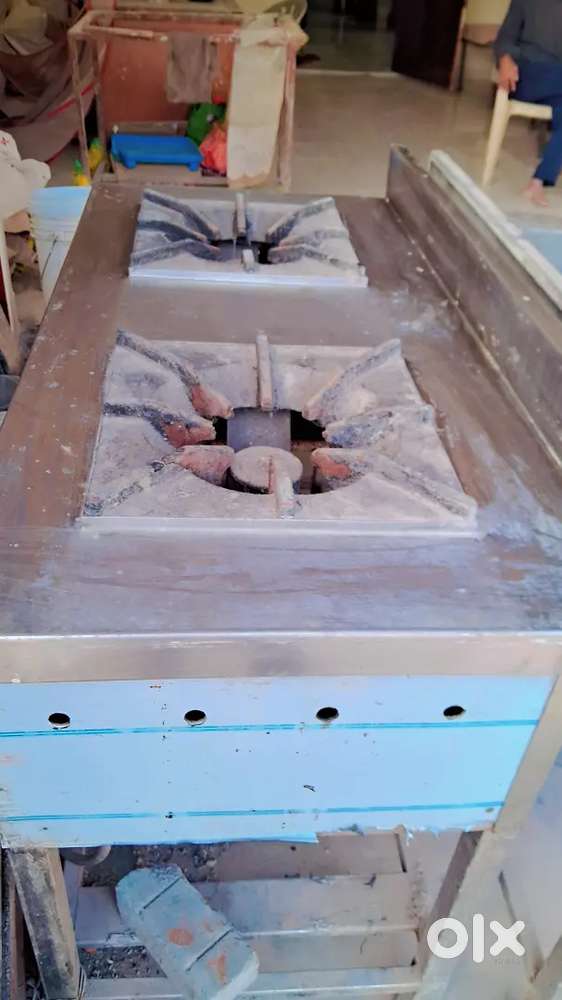 Double burner Gas Bhatti still+ wash basin + Dosa&chapati bhatti