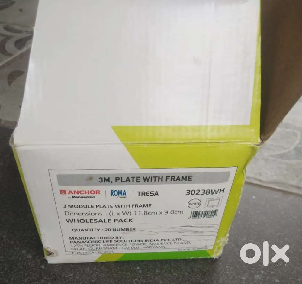 Anchor ROMA 3 Modular Plate (White) - 20 Pcs in 1 Box (Box MRP Rs.2980