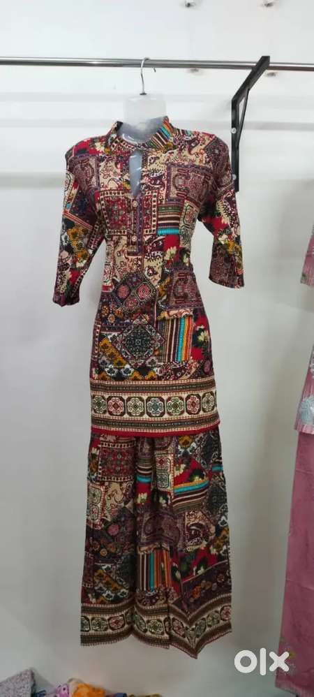 Cord set ajrakh print heavy reyon