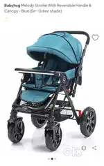 Baby hug melody stroller with reversible handle canopy-sea green shade