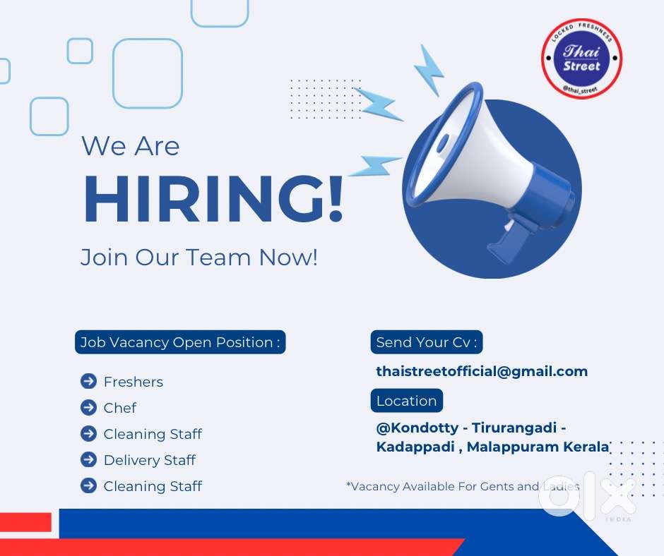 We are hiring Chef and freshers for cafe