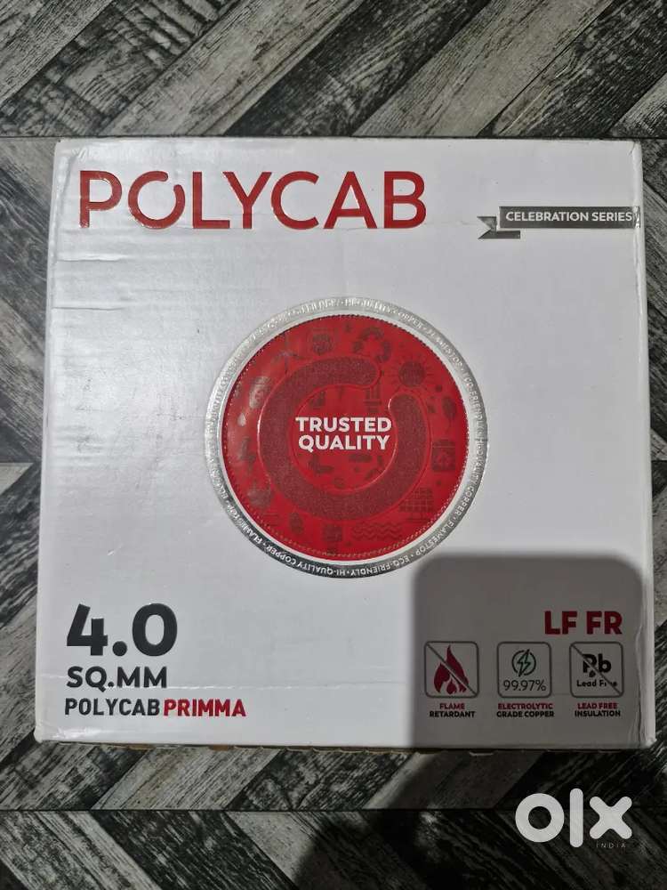 Polycab Primma 4 sq mm Black 90 m FR PVC Insulated Wire Brand new.