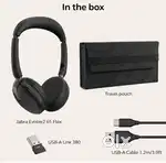 JabraEvolve2,65Flex,Link380a,UC Stereo,OverEarWirelessHeadphoneBlack