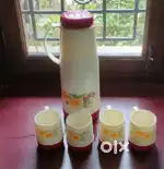 Eagle flasks with coffee mugs and glass stand,02 tea sets.
