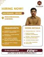 Wanted – Mobile Van Driver (Tata Ace/Tempo)  Perumbakkam, Chennai