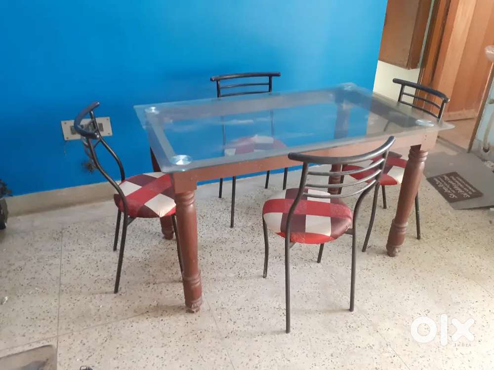 A Dinning Table set, one set of two Sound Boxes and a LG Micro oven