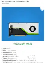 RTX 4000 8GB graphics card new condition