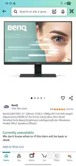 Monitor - 27 inch - BenQ