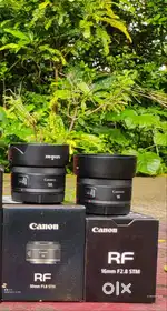 16mm 2.8 RF lens, With in mount adapter 85mm 1.8 ef lens, 50mm 1.8 RF