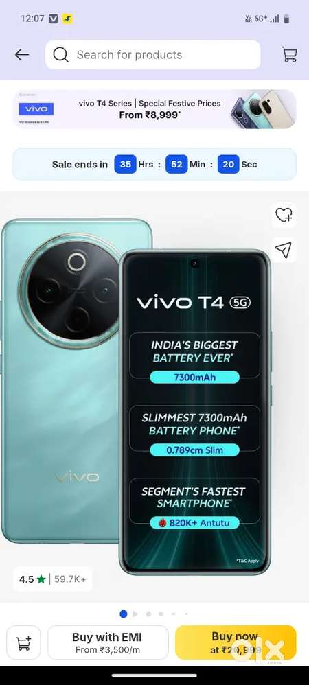 T4 model Vivo mobile