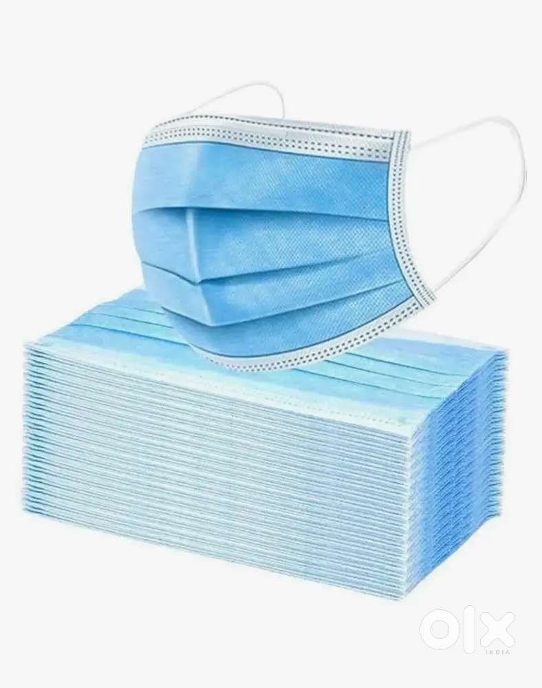 Single Use Disposable Blue Face Mask, Soft on Skin, 3-ply Masks