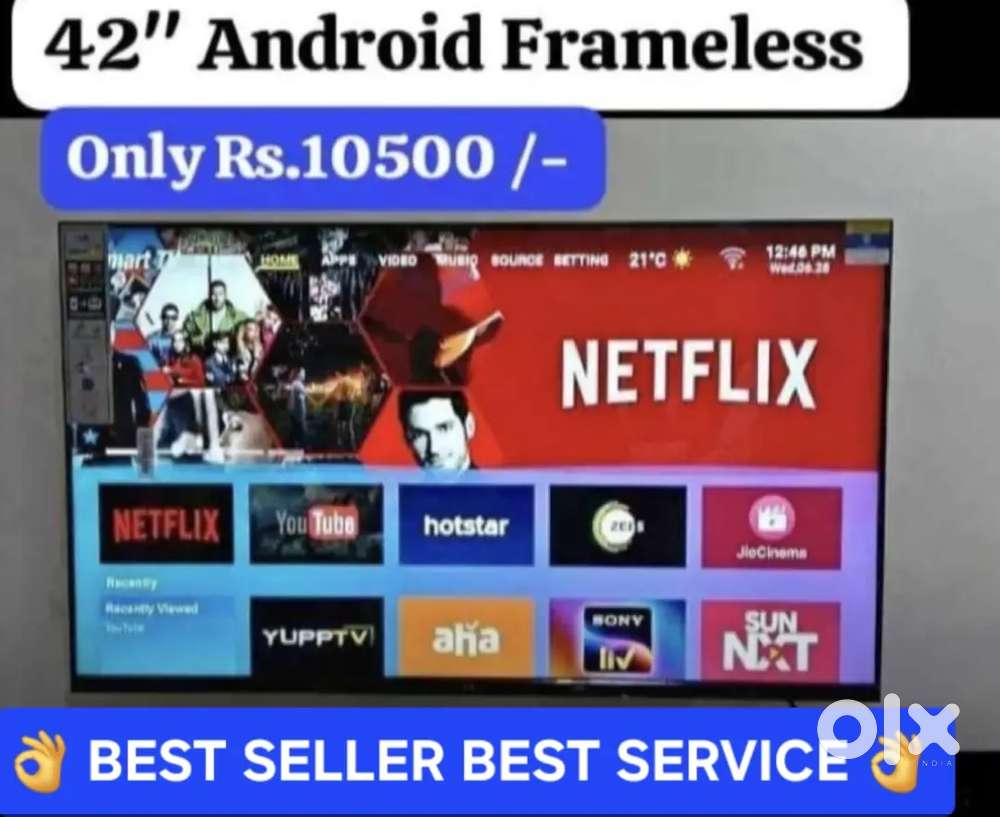 45 Android Smart led TV Bezel-less Slim Modek
with Soundbar built-in