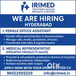 Looking for Medical Representatives & Female Office Assistant