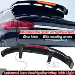 Hatchback suvs sports monster spoiler abs plastic piano black with led
