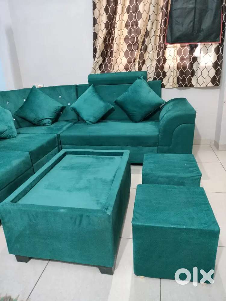Only 15-20 old Unique Sofa with centre table, two puffy and Six Pillow