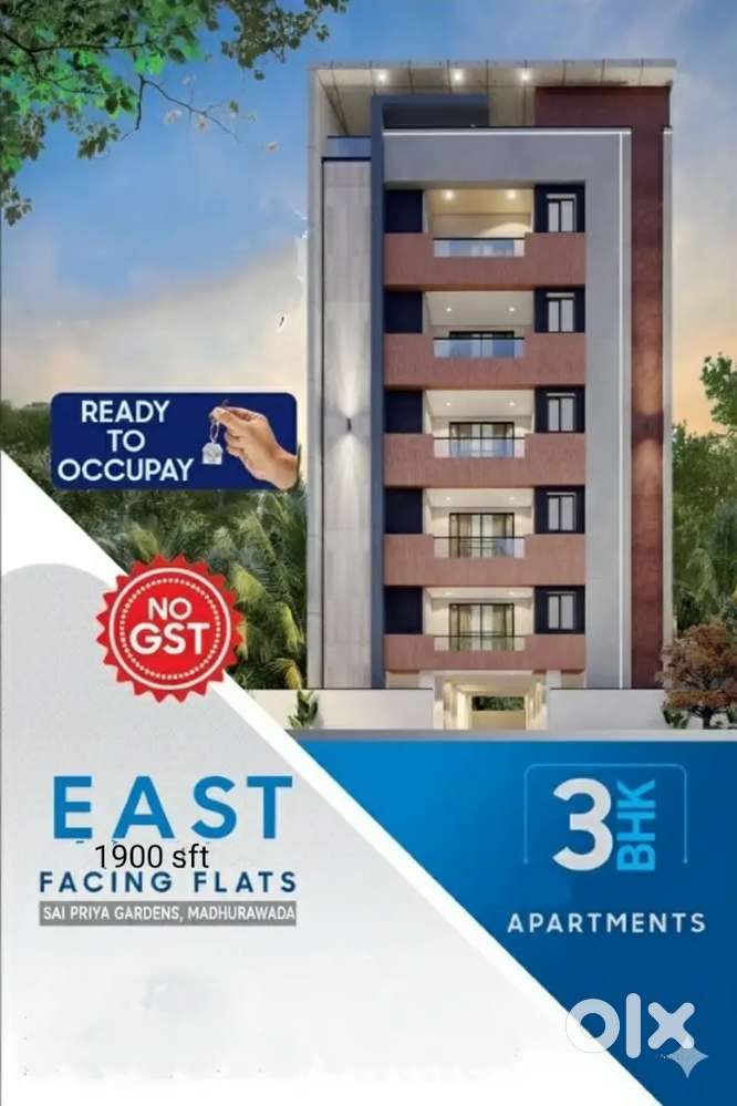 3BHK FLAT FOR SALE, 500 meters from Dmart  Madhurawada area.