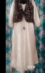 Beautiful white satin gown with waistcoat