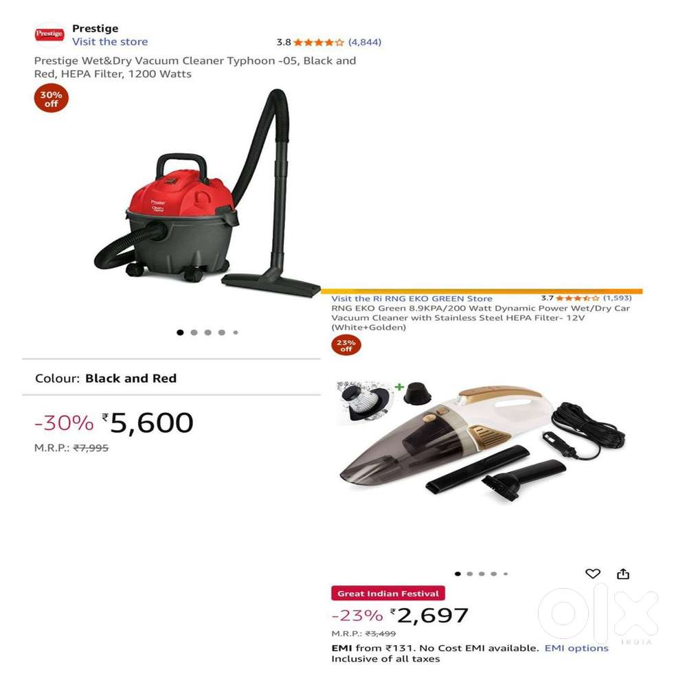 Vacuum Cleaner : Prestige Wet&Dry Typhoon -05 and CAR VACUMME